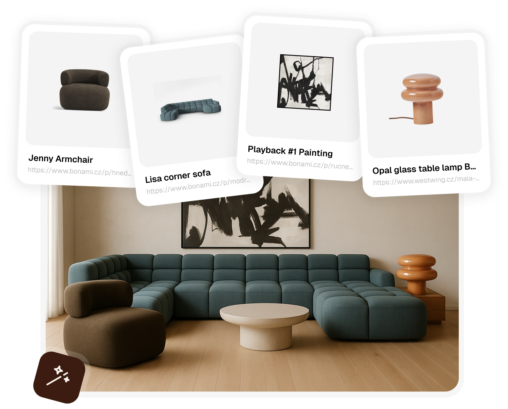 Products that feed into Muse AI room visualization